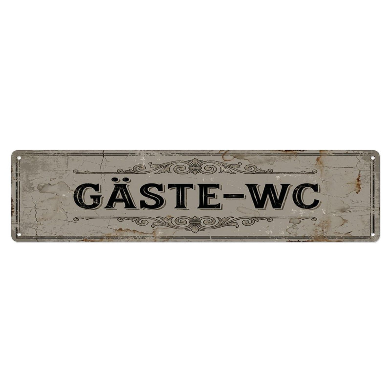 Weathered Elegant Brewery Washroom Toilet(WC) Door Metal Tin Skinny Sign Plaque Wall Decor for Cafe, Club Bar, Office, Home Garden Metal Poster 4x16Inch