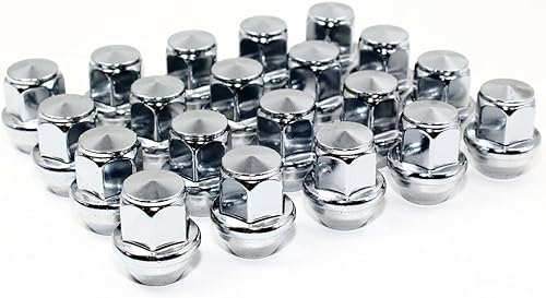 Miniatura 2 de Veritek - Juego de 20 tuercas hexagonales de 1.25 pulgadas 3/4 de 0.748 in de longitud cromadas OEM estilo fábrica grandes bellota para Ford Focus