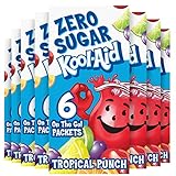 Kool-Aid Tropical Punch Zero Sugar Powdered Soft Drink Mix, 6 ct On-the-Go-Packets