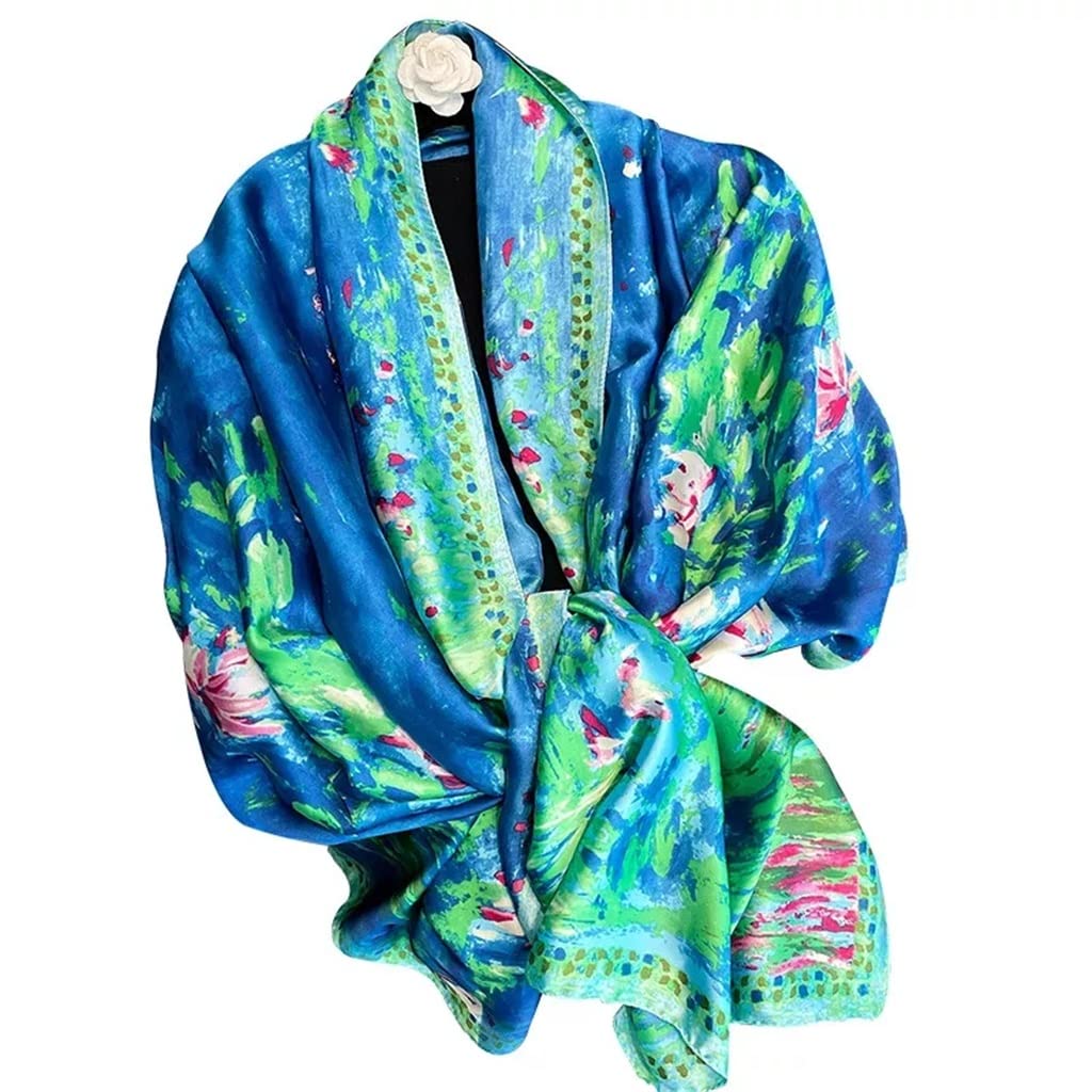 Pañuelo de Seda para Playa, pañuelo para Mujer, pañuelo para el Cuello, pañuelo para la Cabeza, pañuelo para la Cabeza, pañuelo para la Cabeza, pañuelo para la Cabeza (90 x 180 cm)
