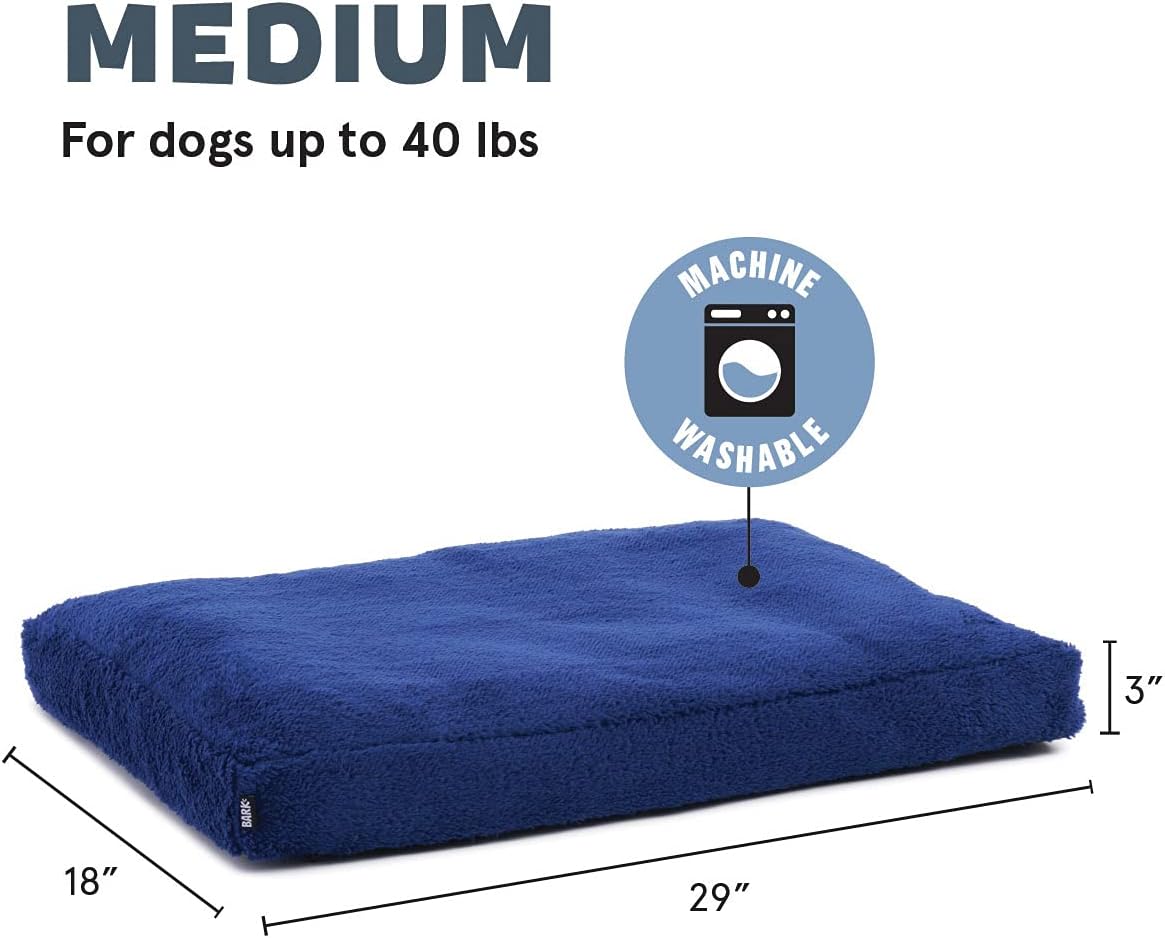Barkbox Tufted Soft Foam Dog Bed, Orthopedic Crate Pillow Cushion for Dogs & Cats, Machine Washable Cover with Water-Resistant Lining, Includes Squeaker Toy