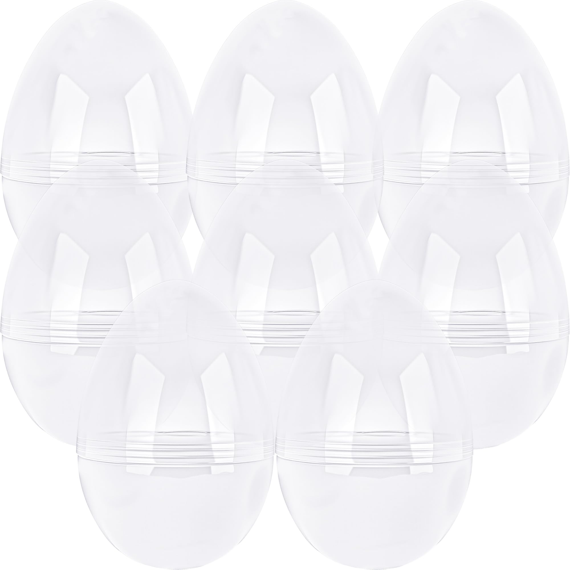 Photo 1 of 12 Inch/ 10 Inch/ 8 inch Giant Plastic Easter Egg 4/ 8 Pcs Empty Jumbo Clear Easter Egg Fillable for Easter Fillers Basket Party Favor DIY Hunt Surprise Easter Eggs (8 Pcs - Clear ( 10 Inch ))