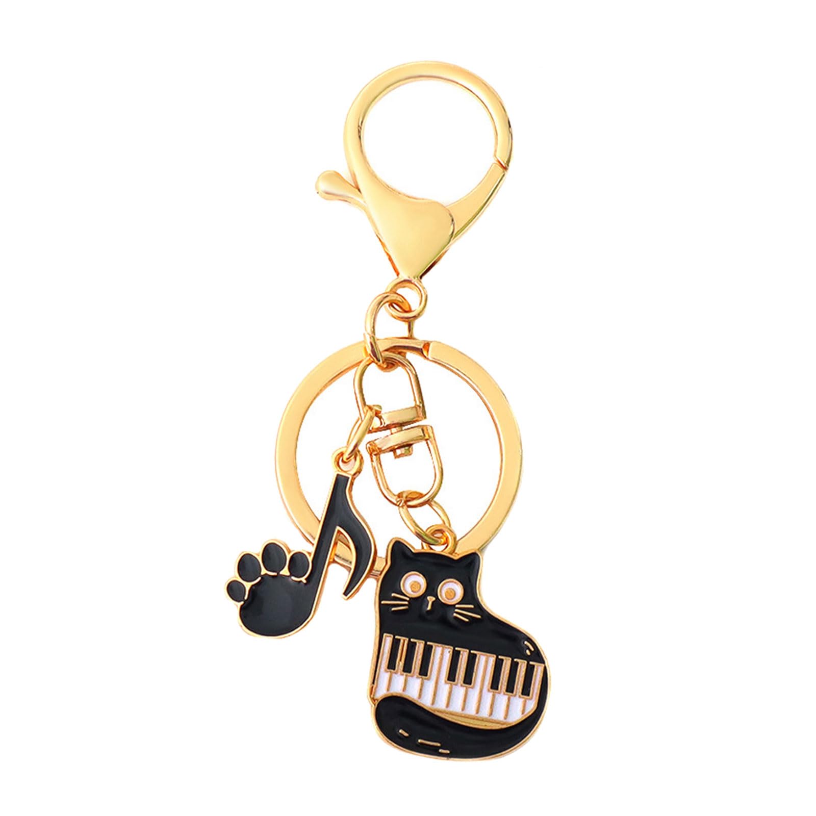 Maxtonser Cats Piano Keyring Music Cats Keychain Creative Car Chain Music Note Keyrings Hanging Ornaments Bag Charm for Woman