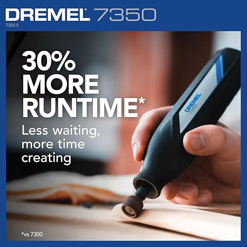 Miniatura 8 de Dremel 7350 Kit de herramientas rotativas inalámbricas de 4 V con 5 accesorios y batería recargable USB-C, velocidad única para tallar, grabar