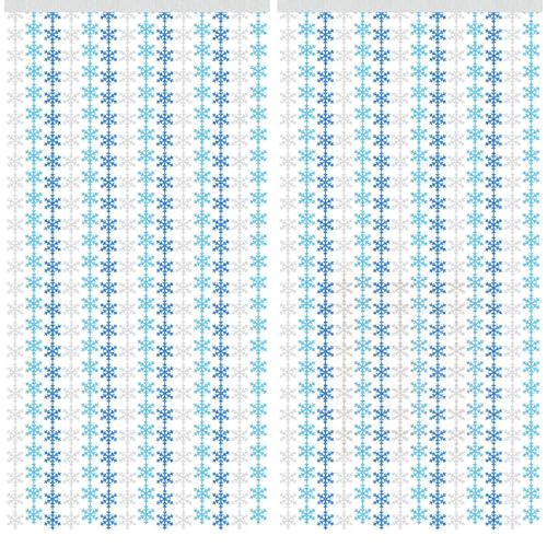 Avikosi 2 Pack Snowflake Foil Fringe Curtains, 3.3×6.6 ft Blue Tinsel Backdrop Streamers for Frozen Theme Birthday, Winter Wonderland Party, Baby Shower, Holiday Wall Decor