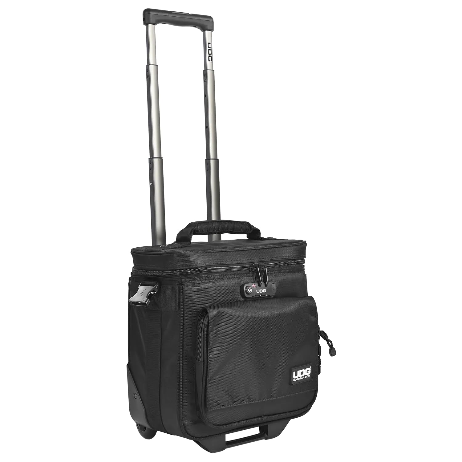 UDG Ultimate Trolley To Go Black Borsa con Trolley porta vinili con maniglia a scomparsa, Nera