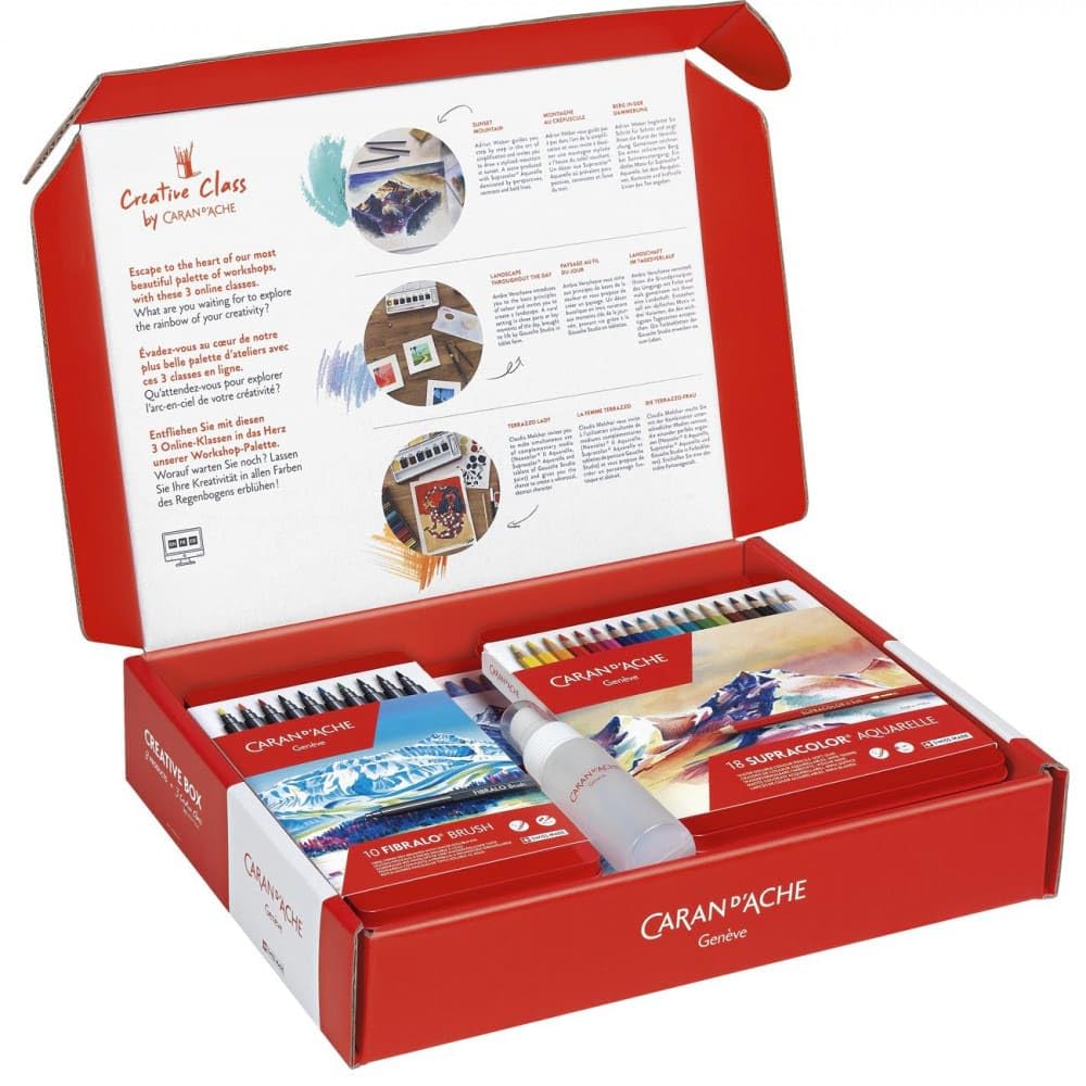 Caran d'Ache Creative Box Classic Range Set with Online Classes Perfect Gift Set