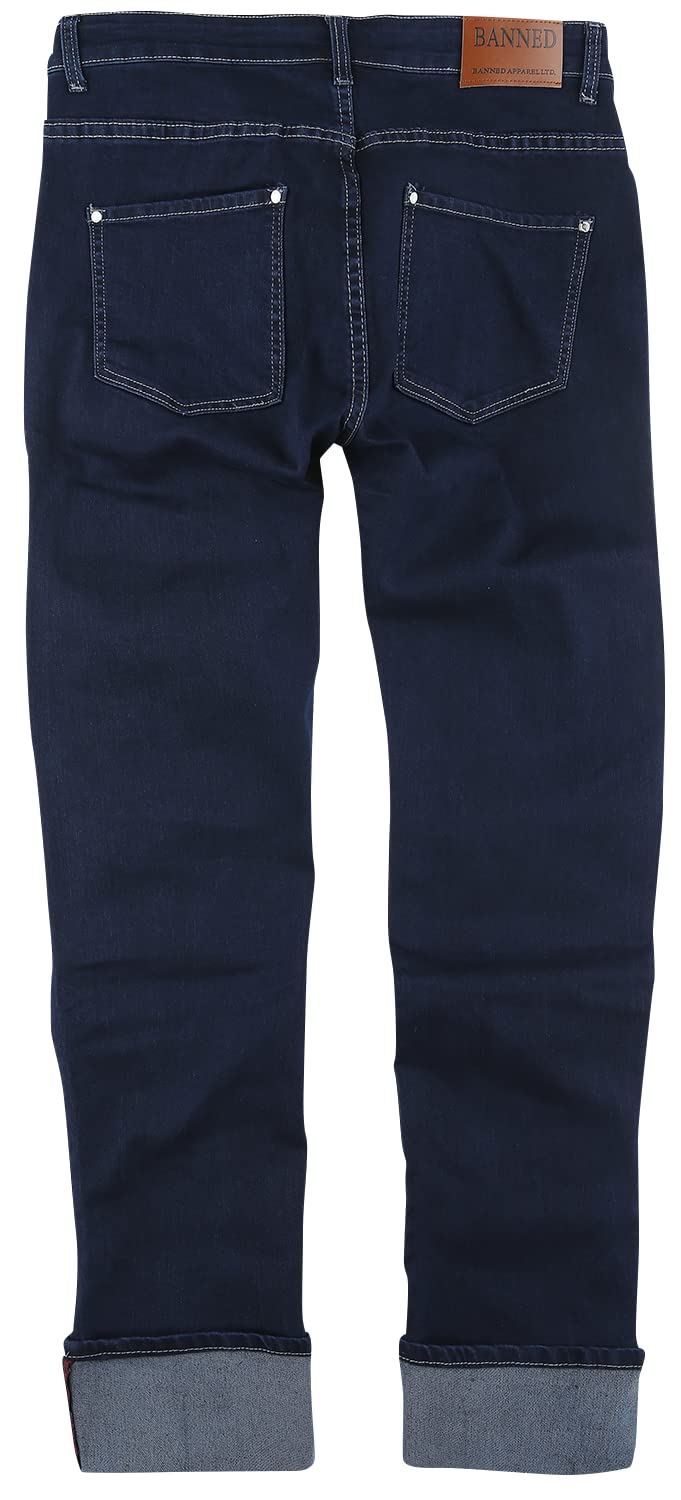 Banned Retro Rockabilly Slim Männer Jeans blau Biker, Rockabilly, Rockwear