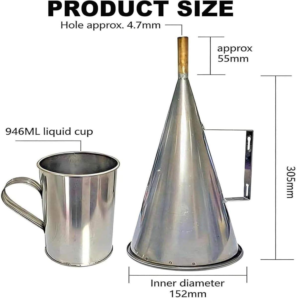Viscosímetro De Embudo Marsh, Kit De Prueba De Viscosidad De Lodo De Acero Inoxidable Con Vaso De 946 Ml For Fluidos De Perforación De Yacimientos Petrolíferos