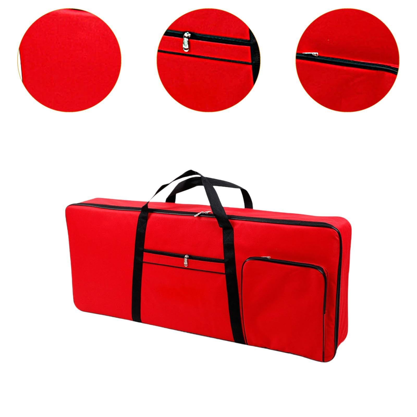 Baoblaze Estuche para teclado de 61 teclas, estuche para piano eléctrico, mochila gruesa, estuche protector para almacenamiento, bolsa para instrumentos, Rojo