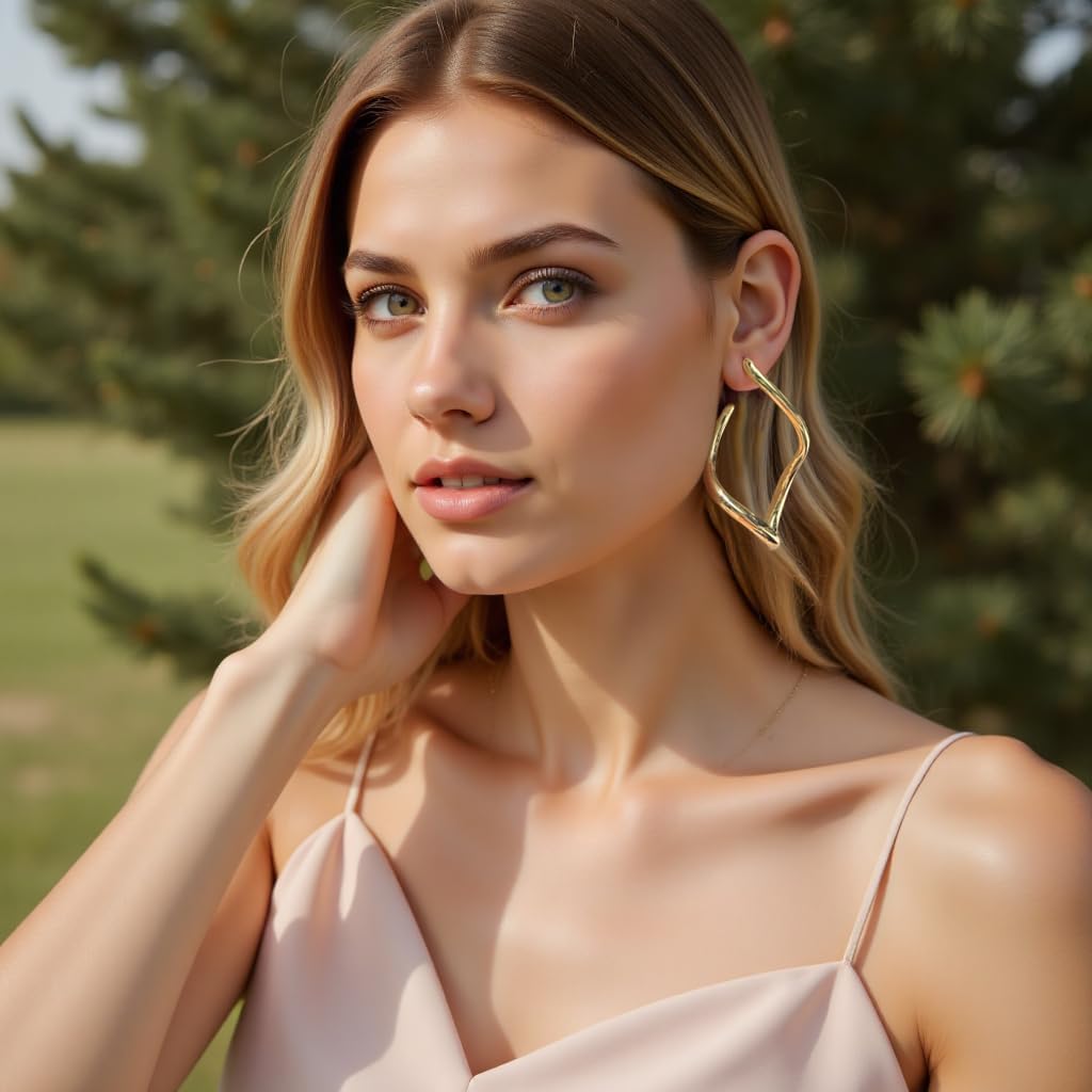 Linear Drop Earrings, Modern Teardrop Design, Minimalist Style, Women's Fashion Jewelry - Image 2