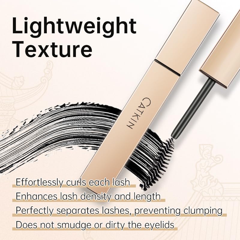 CATKIN Lash Lengthening Mascara, Volumizing & Lengthening, Very Black, Clump-Free, Long Lasting Waterproof Formula for Dramatic Long Lashes 7.5g - Image 5