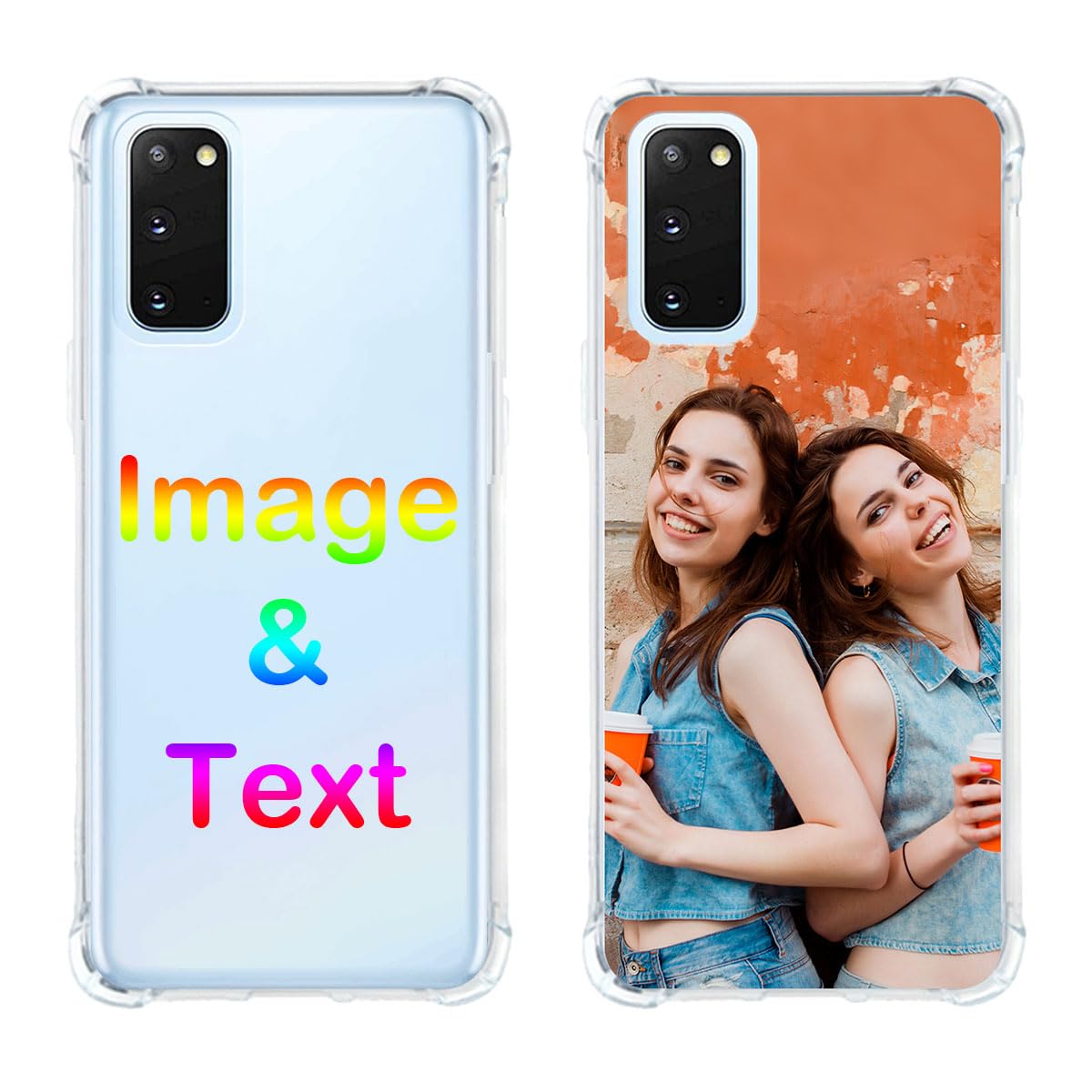 Custom Phone Case for Samsung Galaxy S20 Personalized Anti-Scratch Shock-Resistant Phone Cover Customized Picture Photo Text Soft Transparent Non-Yellowing Case Clear