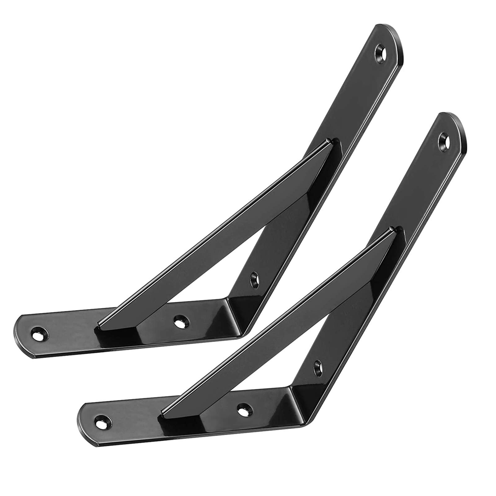 Yanty 2 Staffe per Mensole,Supporti per Mensole 90 Gradi,Staffe di Fissaggio,Staffa da Parete Ad Angolo Retto,Mensole Sospese A Parete,Accessori Completi,Nero,500 * 300mm