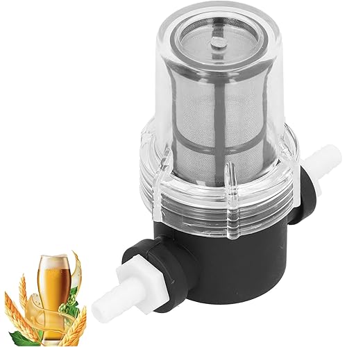 Inline Beer Filter, 80 Mesh 150 Micron Water Filter Plastic T Strainer Filtration Device, Gravity Feeding of Siphon Tube Brewing for Home Brewing Supplies (80 Mesh 180Micron)
