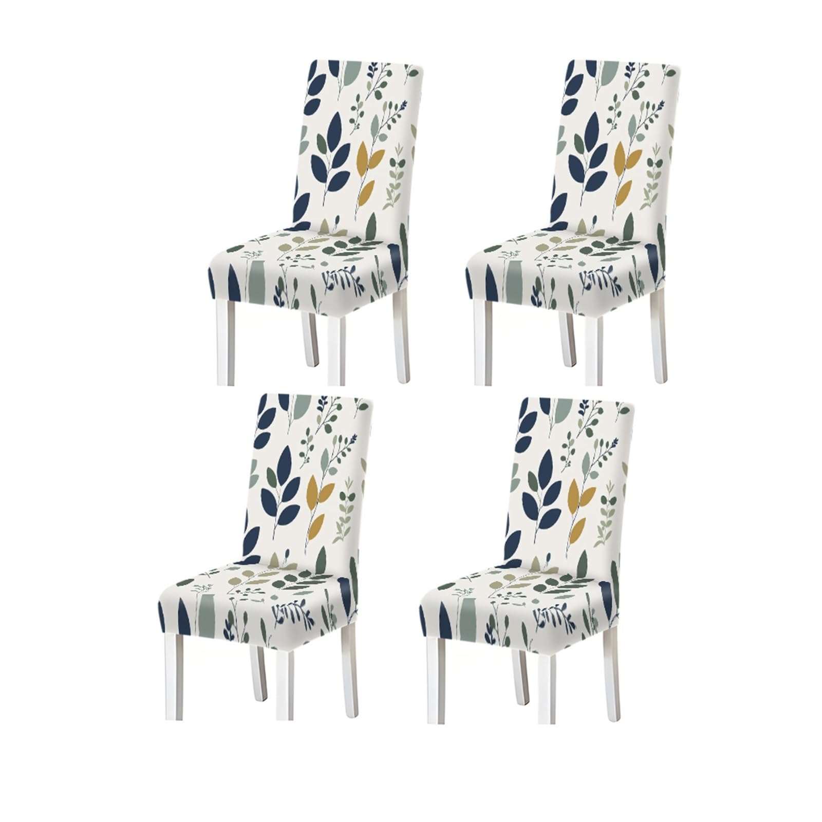 Kxuauv One Color Multicolor Eucalyptus Leaf Botanical Pattern Print Dining Chair Covers Set Of 2/4/6, Stretch Slipcovers For Kitchen Dining Room Seat Protectors For Restaurant Hotel Party(4Pcschair Cover)
