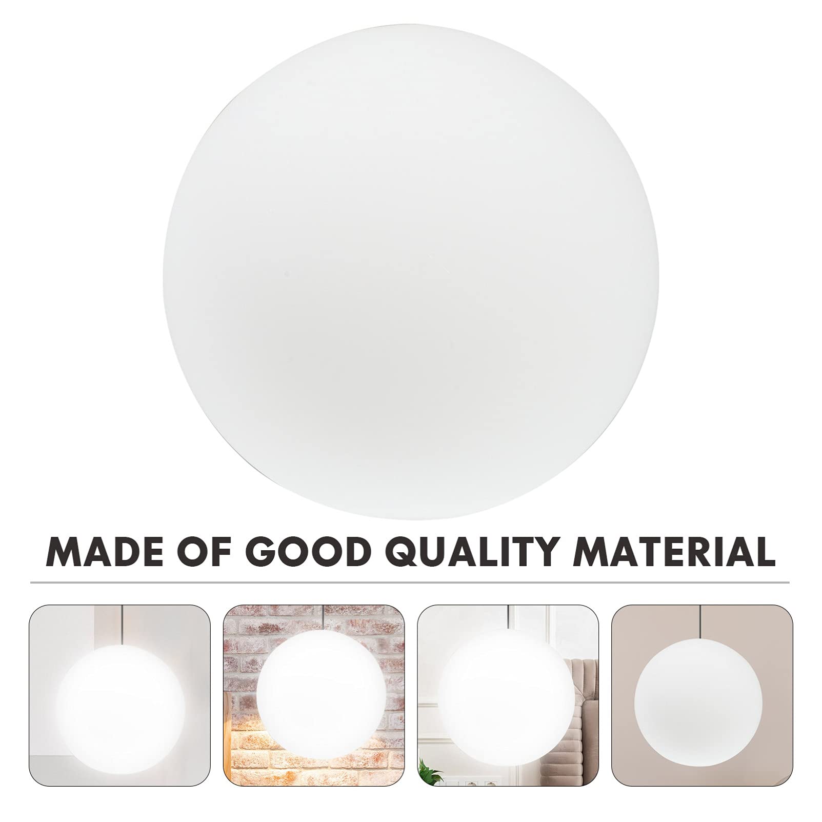 OSALADI Frosted Glass Globe Lamp Shades Replacement, White Round Glass Lampshade Cover for Pendant Chandelier, Glass Light Fixture Replacement for Wall Sconce Ceiling Light, 3.3 Inch Hole Diameter