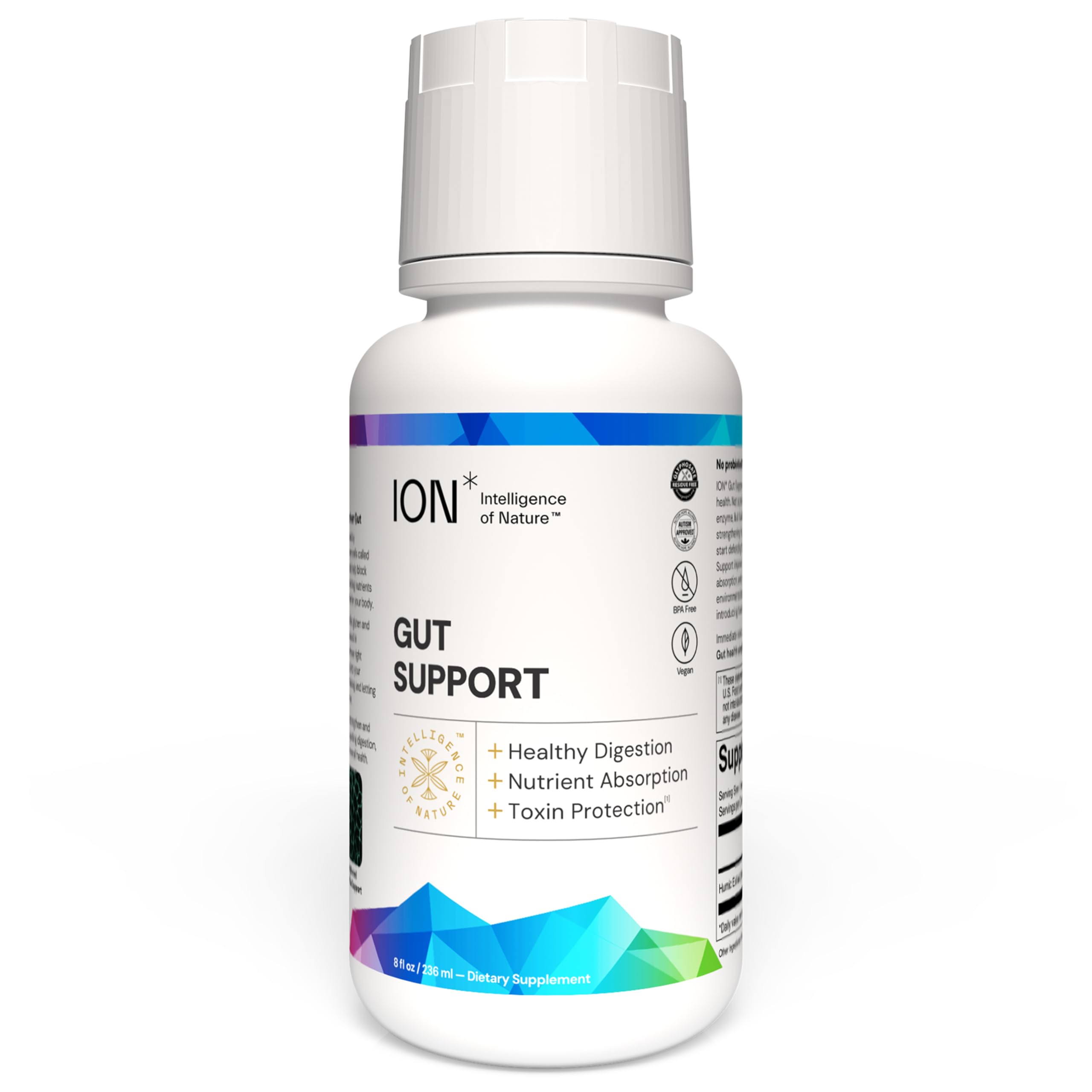ION* Intelligence of Nature Suplemento líquido para saúde digestiva com extrato húmico, 237 mL