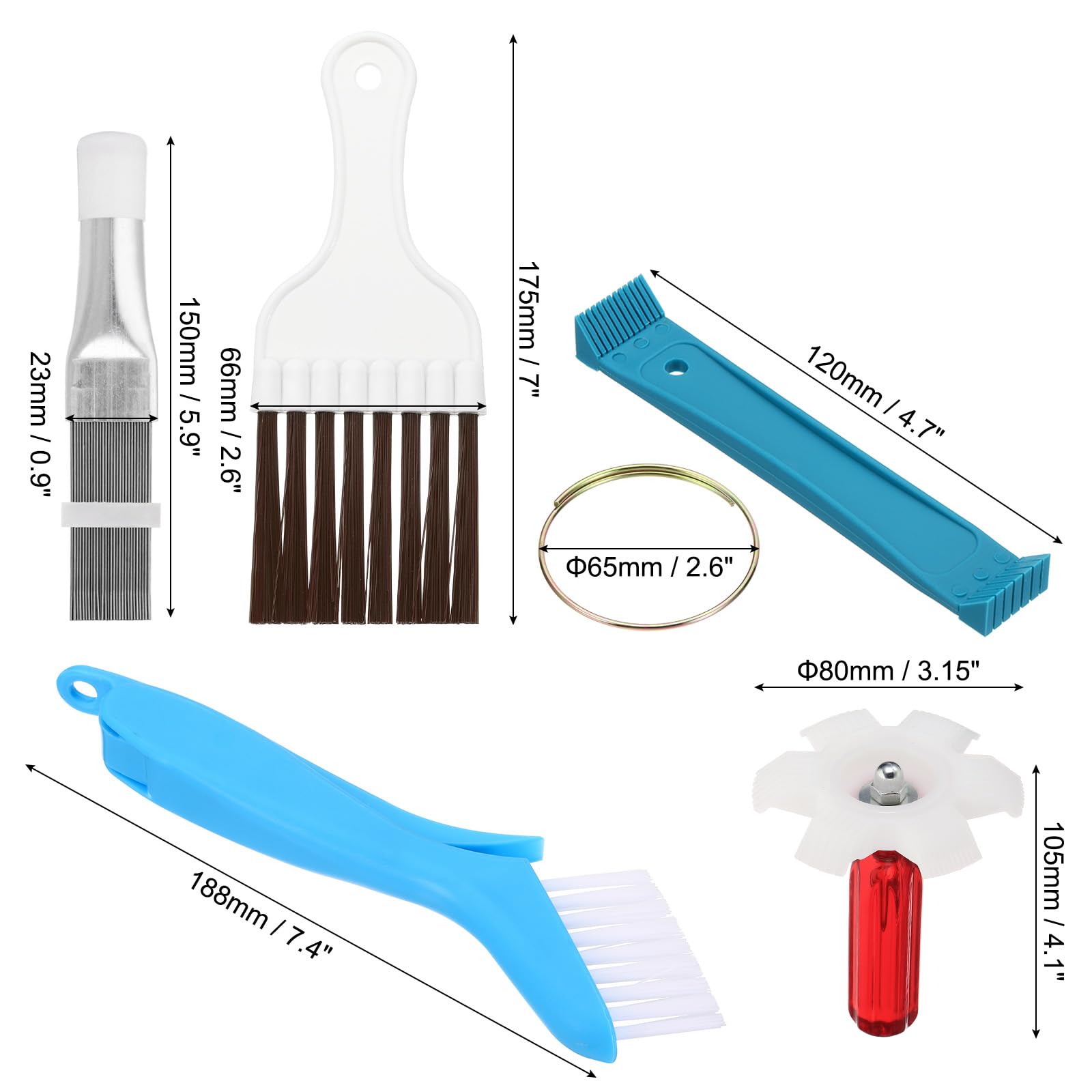 PATIKIL Air Conditioner Fin Comb, 5Pcs Stainless Steel Condenser Fin Straightener, FCR6 Fin Comb - Image 2
