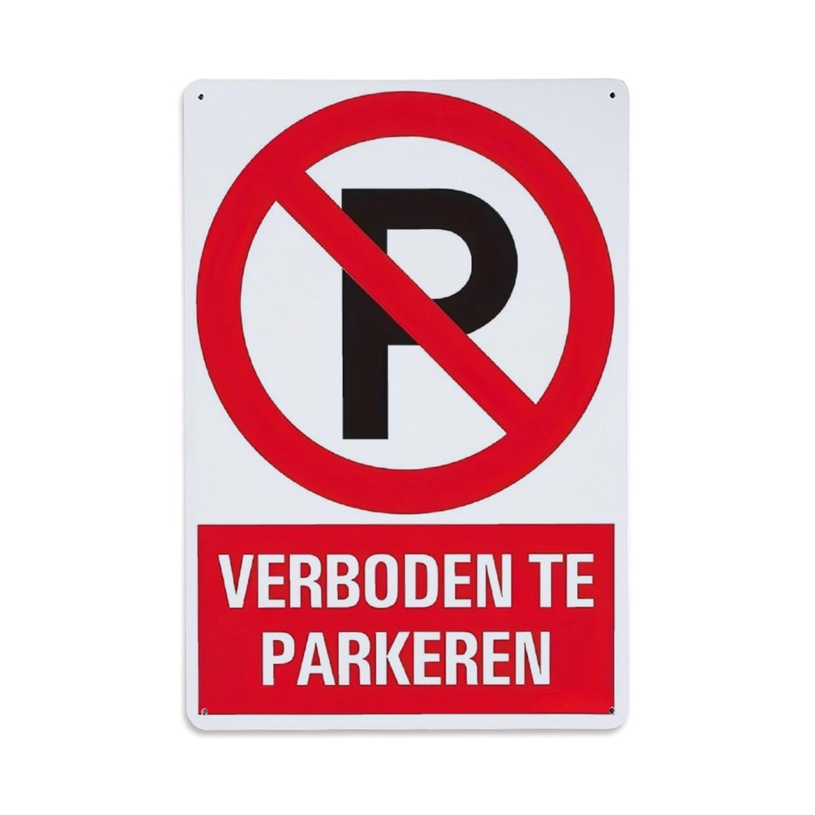 Dutch No Parking Verboden Te Parken Sign Vintage Aluminium Metal Sign, Retro Wall Decor for Home, Bar, Garage & Farmhouse 30x20cm