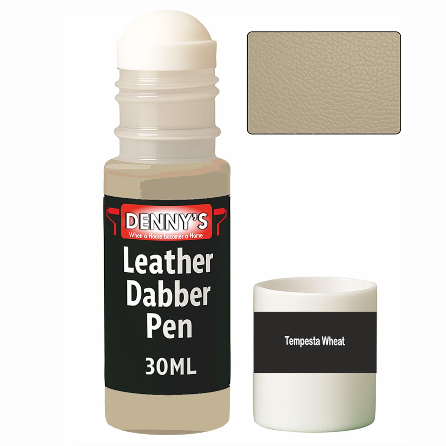 SCOOBYS PAINTS BACK IN THE MIX Leather Colour Restorer Recolouring Balm Repair Treatment for Faded & Worn Absorbent Leather Shoes, Boots, Jackets (1 Tempesta Wheat, Dabber Pen 30ml)