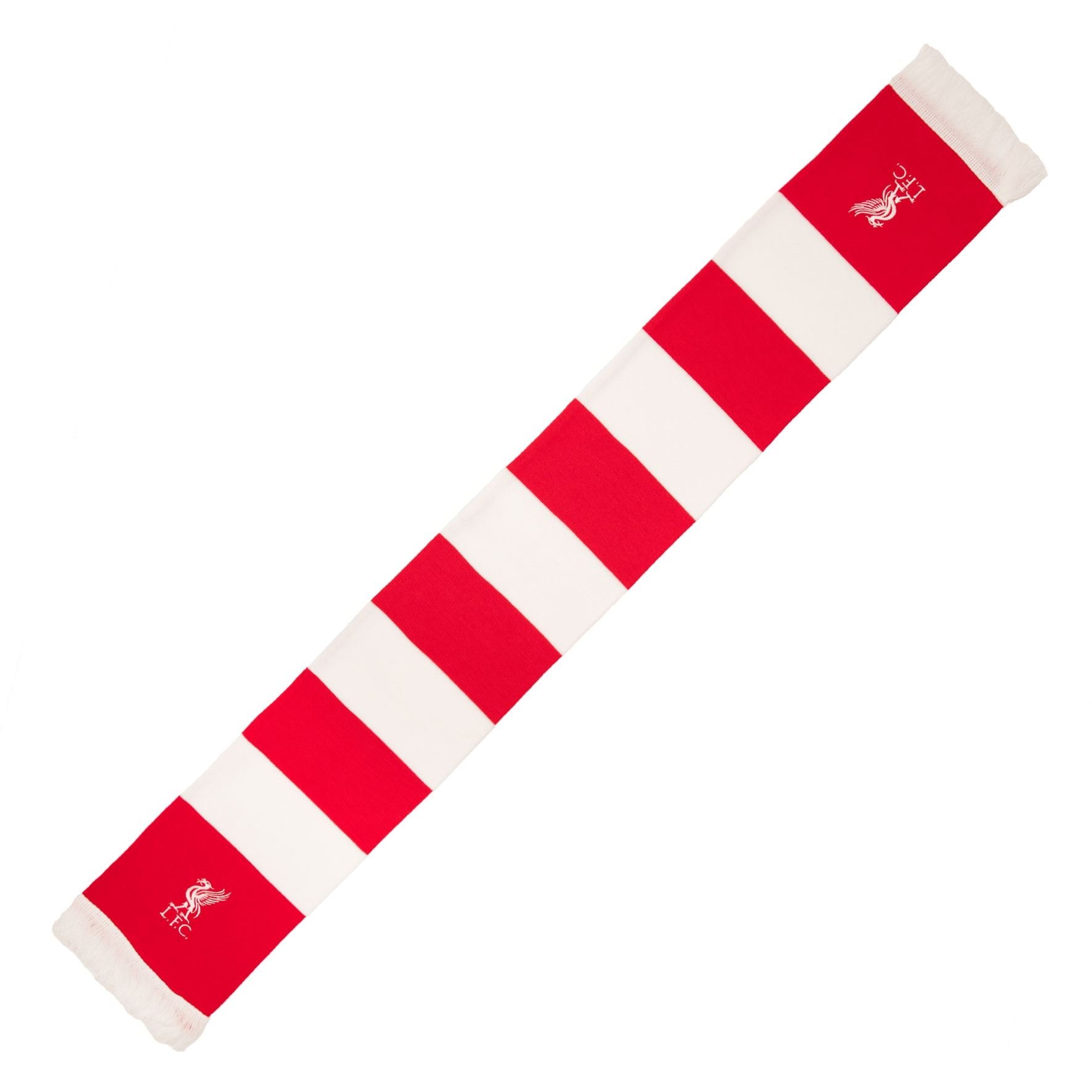 Liverpol FC Red White Liverbird Striped Bar Scarf LFC Official