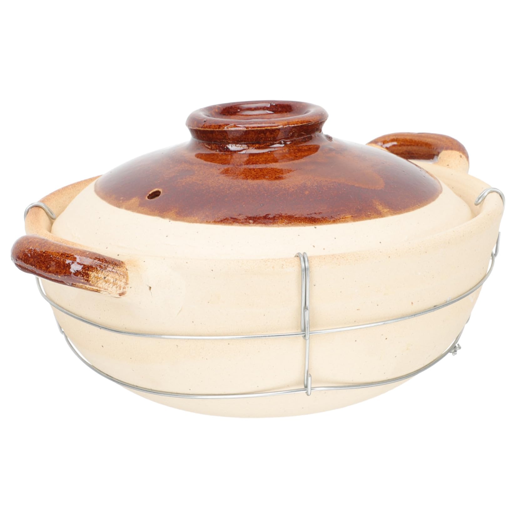 VALICLUD Cazuela de Barro Doble Asa Transferencia Uniforme de Calor y Disipación Lenta de 0.5l Olla para Guisar para Cocina Adecuado para Cocinar en Casa