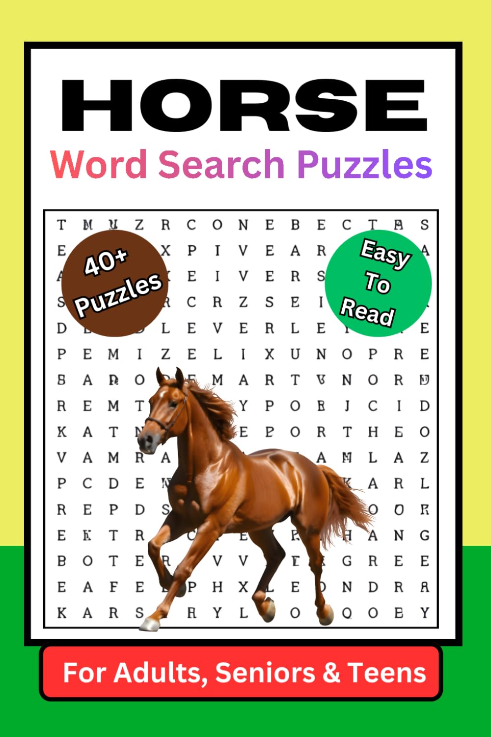 Horse Word Search Puzzle Book: A Fun and Challenging Horse-Themed Puzzle Book for Horse Lovers!