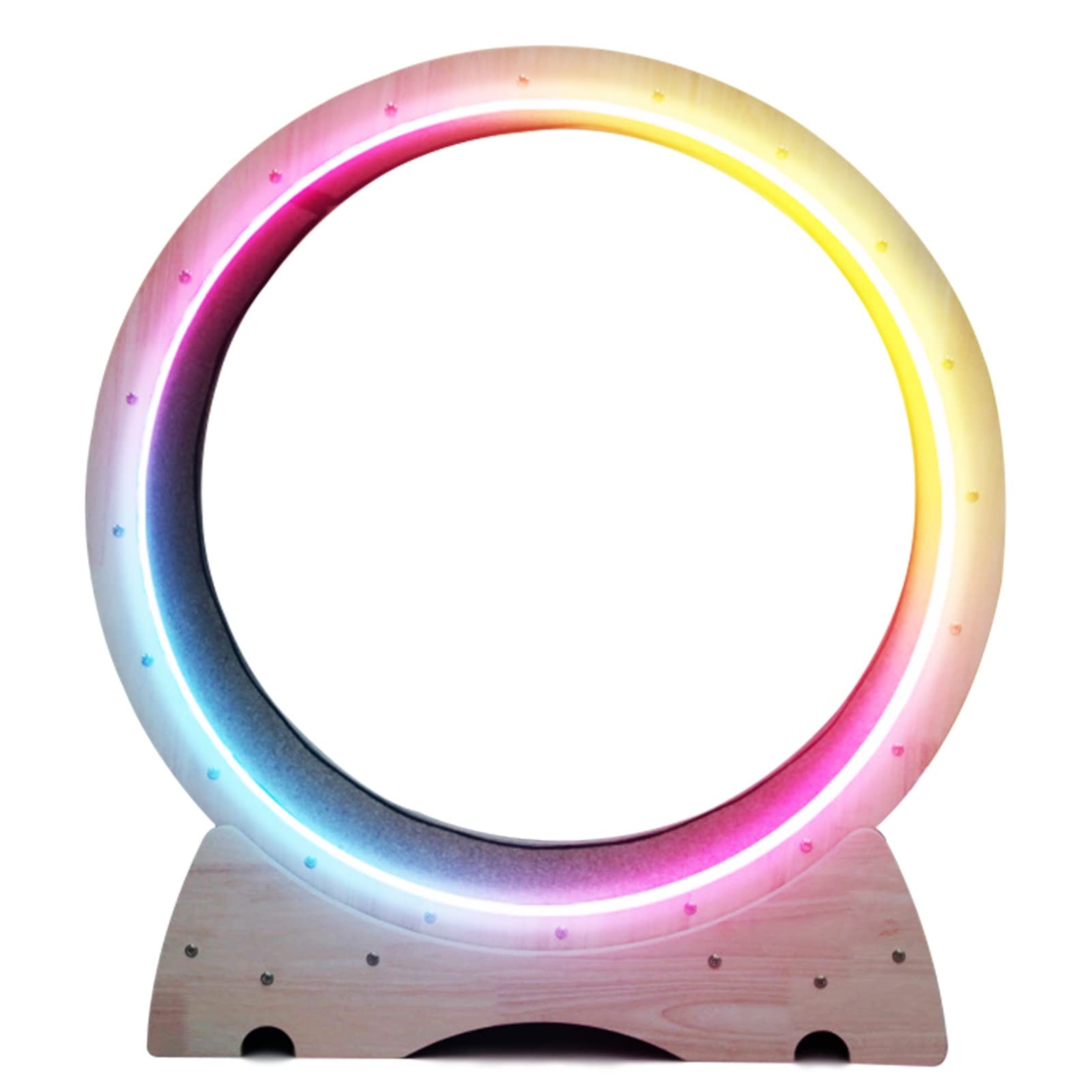 Rueda para Correr para Gatos Rueda de Ejercicio para Gatos con Luces LED Regulables, Rueda para hámster de Madera para Gatos, Torre para Gatos de Montaje Muy fácil con Rueda giratoria, Rueda