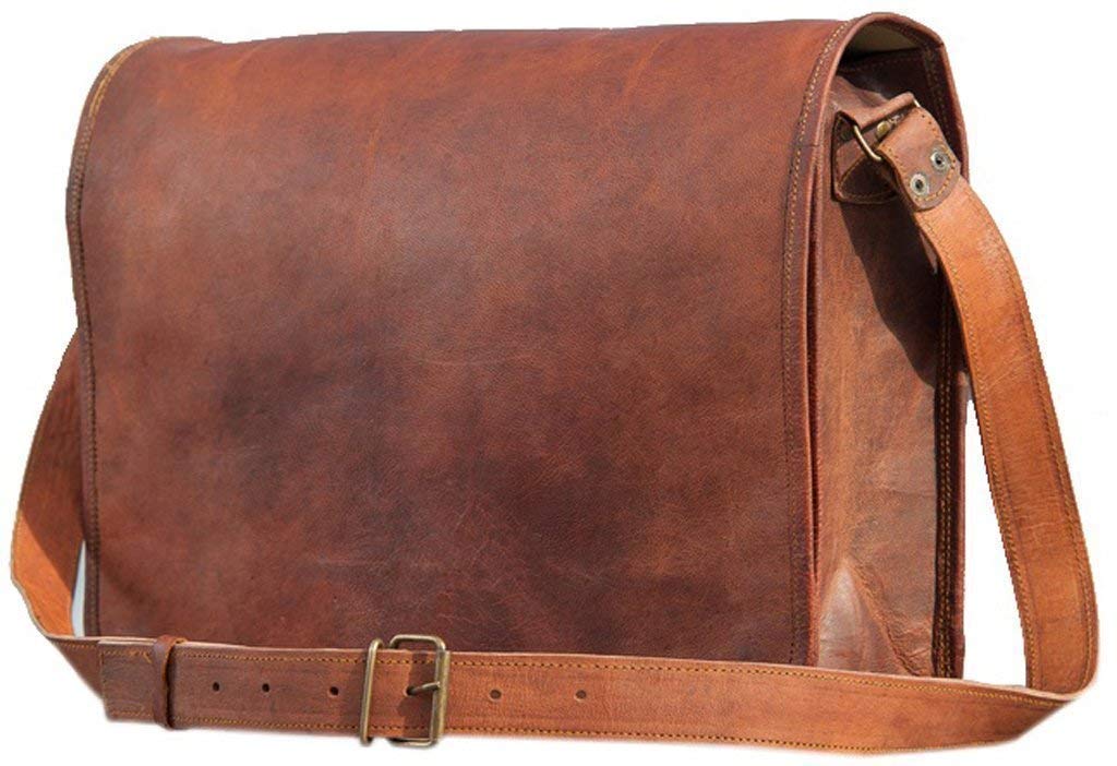 Genuine Leather Bag Handmade Vintage Rustic Cross Body Messenger Courier Satchel Bag Gift Men Women Its Laptop Up to (11 Inches)-image-17