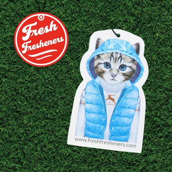 Image of Cute Cat Car Air Freshener 3 Pack Scented With Essential Oils By Fresh Fresheners