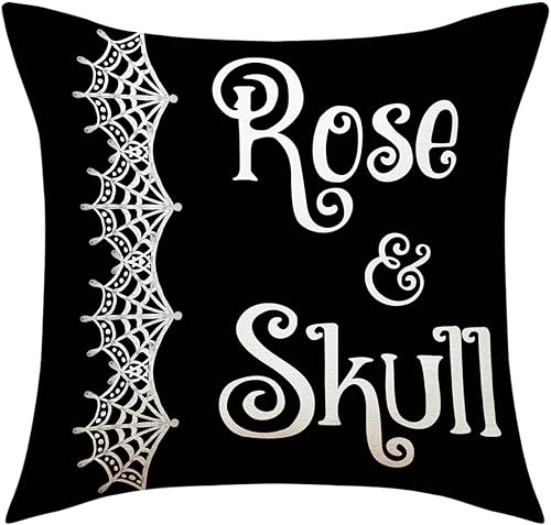 Miniatura 4 de Juego de 4 fundas de almohada decorativas de Halloween de 18 x 18 pulgadas, decoración de Halloween para interiores y exteriores, suministros de