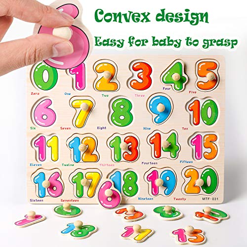 WADILE Toddler Puzzles Wooden Jigsaw Early Education Enlightenment Puzzle Puzzle Small Wooden Peg Toy Alphanumeric Animal Dress Up Shape