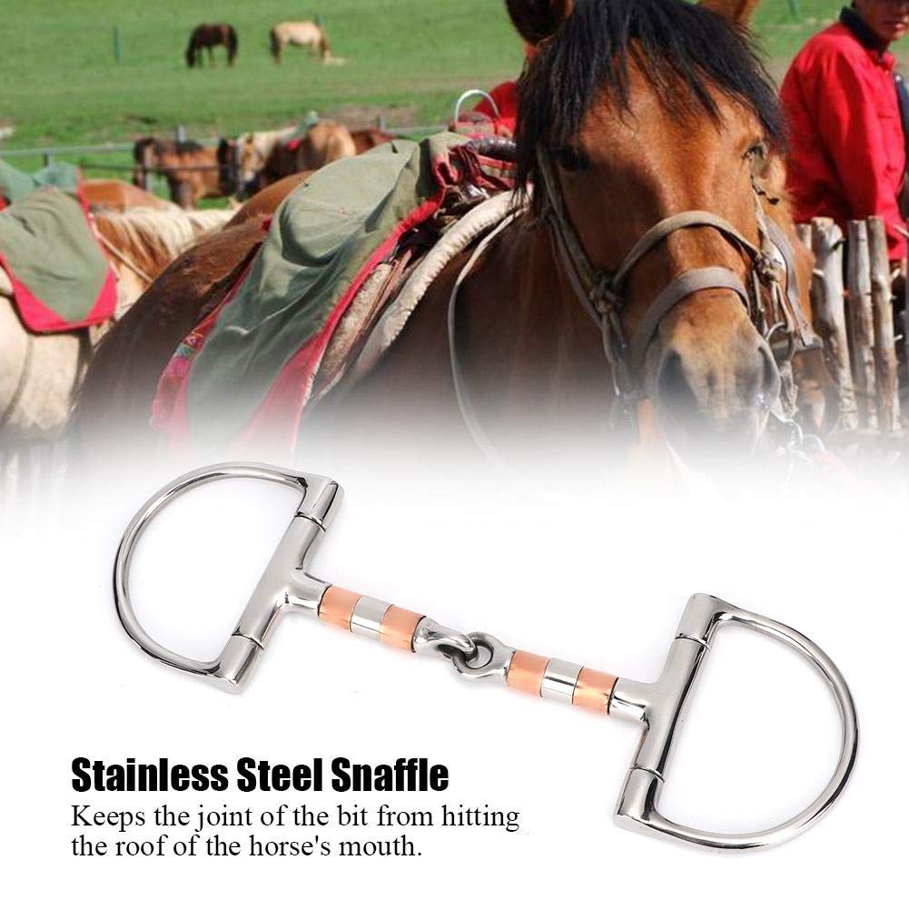 Anneau de Cheval Filet en Acier Inoxydable Cheval à mâcher Lien français Épaisseur de l'anneau en Vrac Mèche à Mors lâche avec Rouleau en cuivre et en Acier Inoxydable pour
