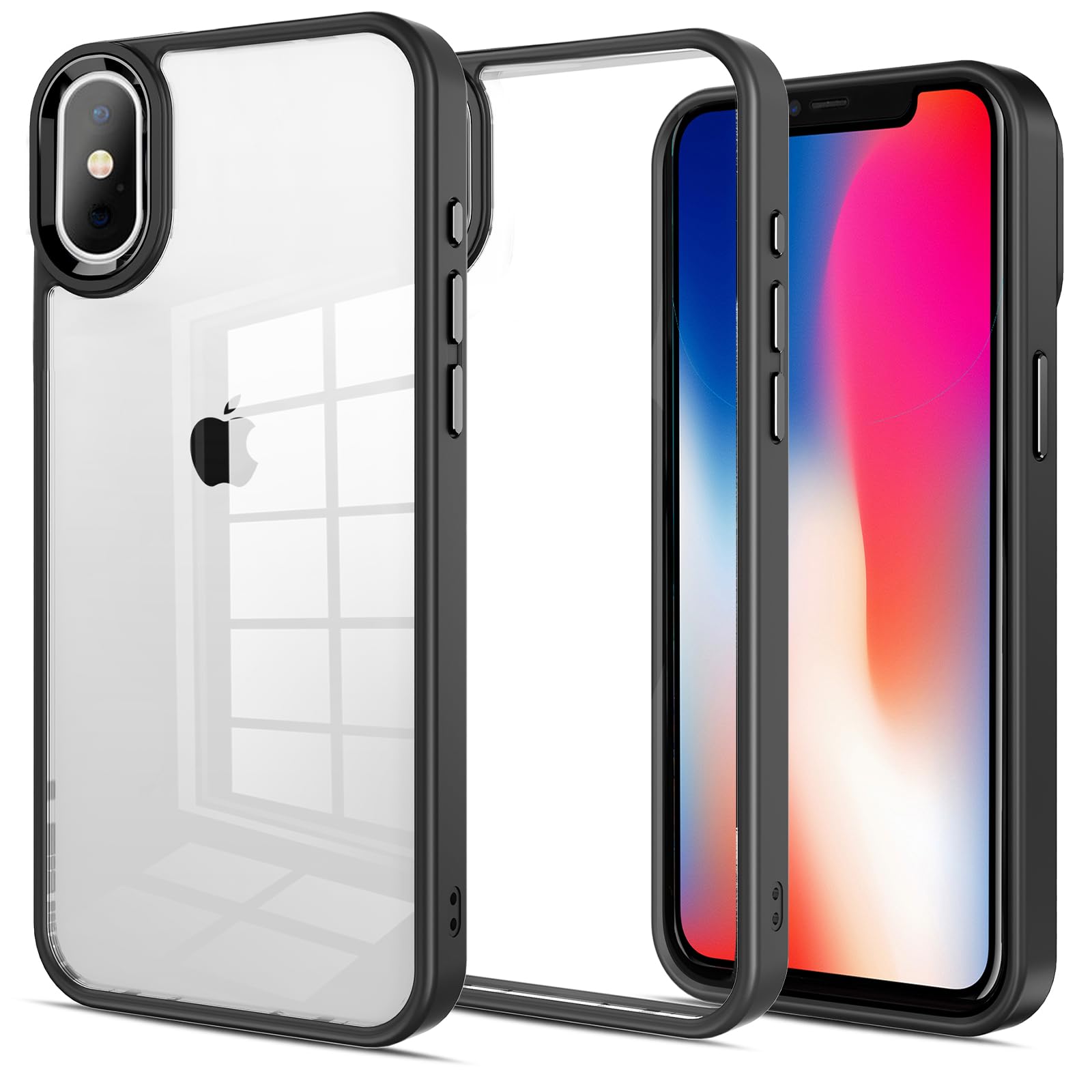 Amazon.co.jp: iPhone x/xs 用 ケース カバー 背面クリア 耐衝撃 滑り