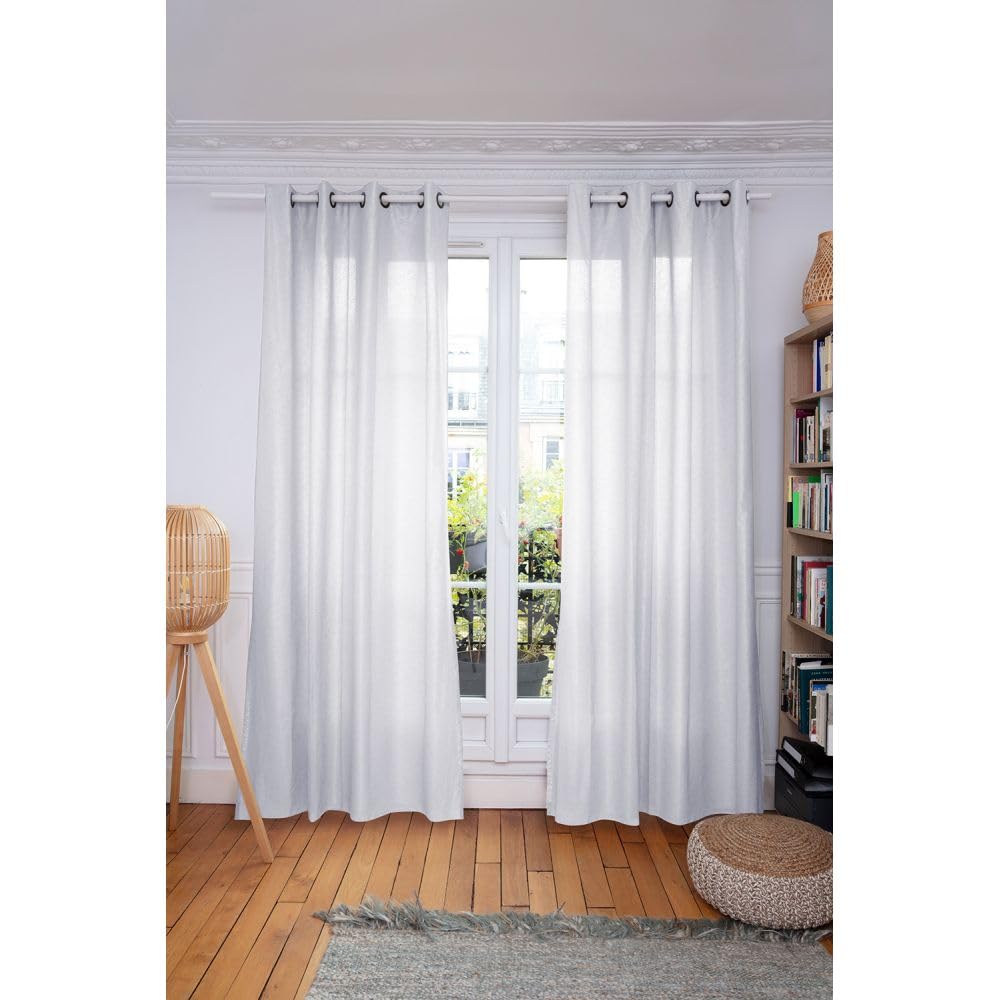 Moondream ThermActiv® 2in1 Inverno+Estate Tenda Trasparente Termica | Isolante Anti-Calore e Anti-Freddo | Tecnologia Brevettata | Fabbricato in UE | Occhielli | Bianco MC720 | 140L x 240A cm