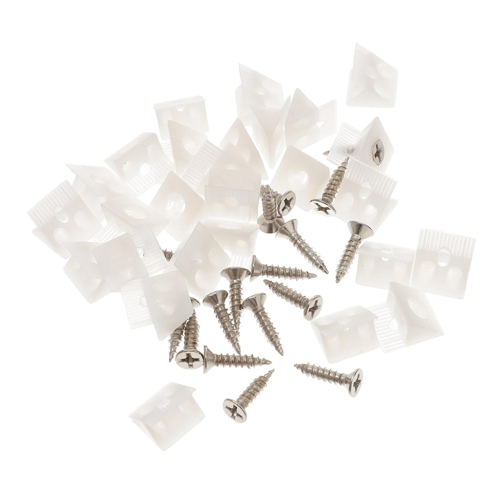 YARNOW Furniture Bottom Sagging Repair Fixing Mending Wedges, 100PCS 90 Degree Drawer Angle Code Bracket Fastener with Screws, White