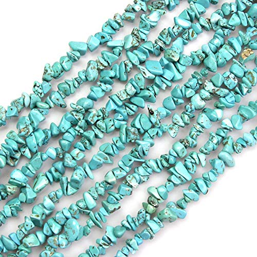Image of 5-8mm Blue Turquoise Chips Natural Chip Stone Beads for Jewelry Making