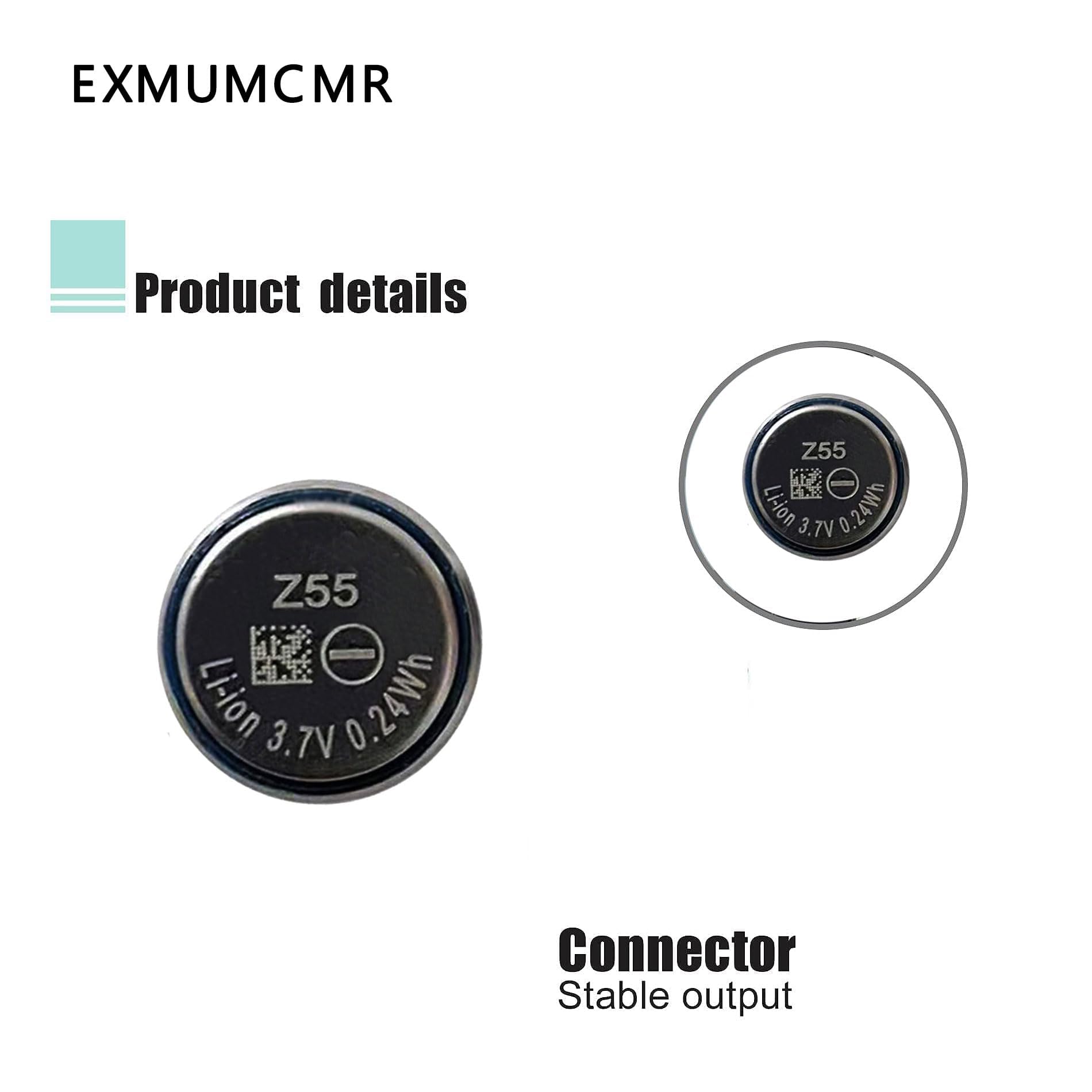 Lot de 2 batteries de rechange HIGHAKKU Z55 compatibles avec WF-1000XM3 WF-1000X WF-XB700 WF-SP700N WF-SP900 Écouteurs sans fil Bluetooth