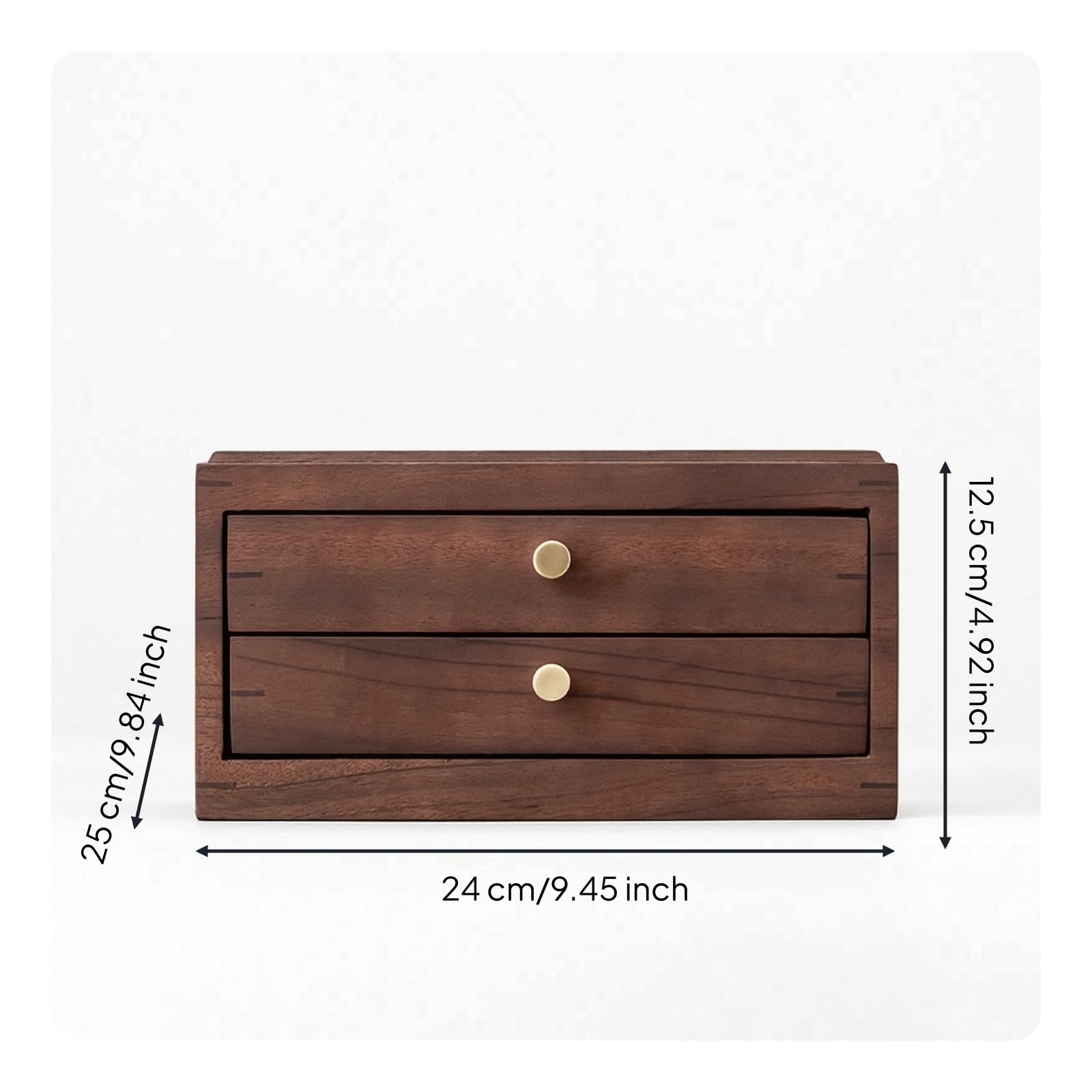 Boîte Rangement avec Tiroirs, 24,0 X 25,0 X 12,5 Cm Deux Couches