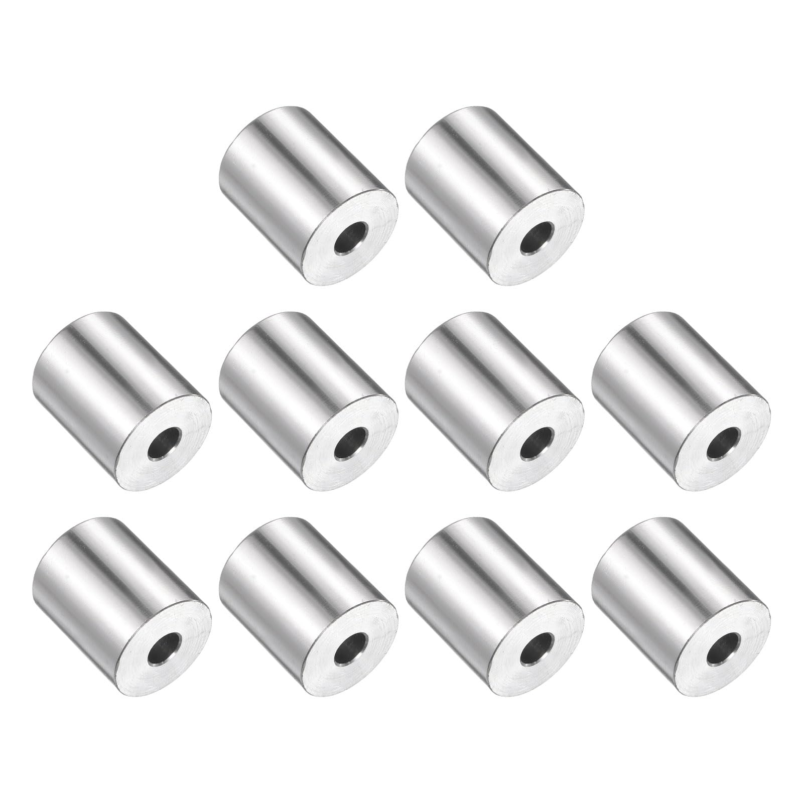 uxcell 10pcs Stainless Steel Spacer 1/4" Bore x 3/4" OD x 3/4" Length Screw Bushing Plain Finish Round Metal Spacer for M6 Screws Bolts and Rods