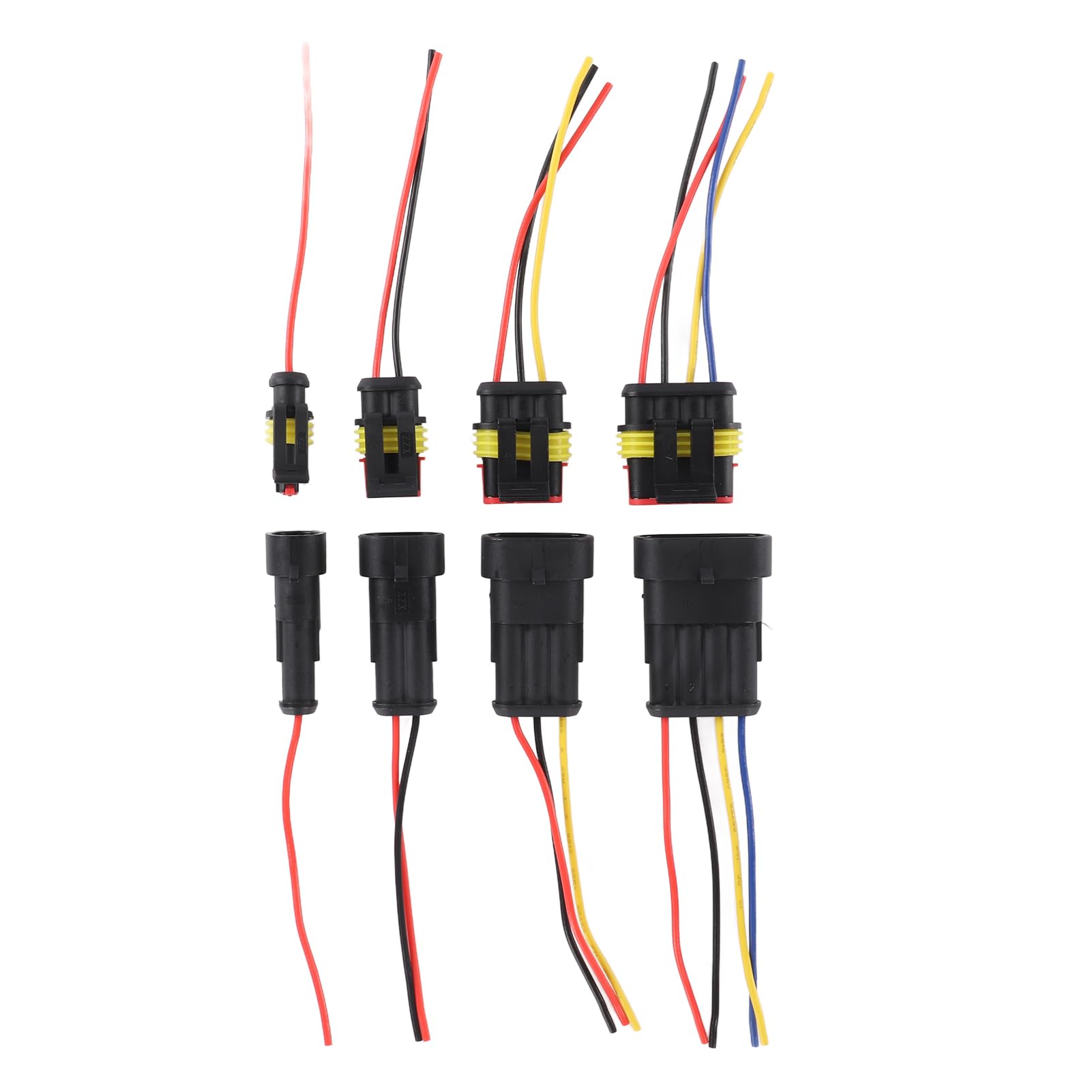 Tyenaza 26 Kits 16AWG-Drahtverbinder, 1/2/3/4-Pin-Weg, Wasserdichter Kabelverbinder, Schnelltrenn-Kfz-Elektroverbinder Für Auto, LKW, Boot