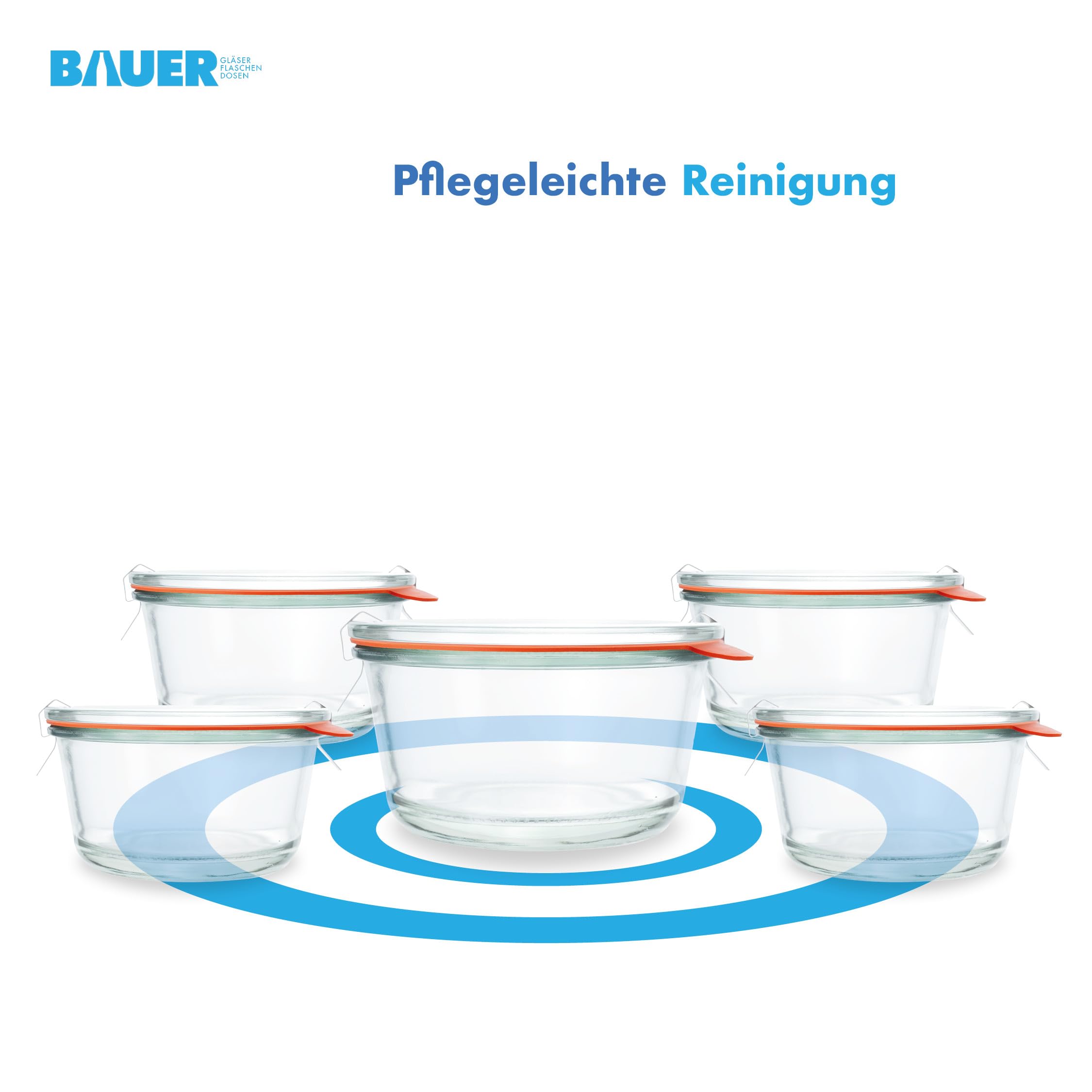 Flaschenbauer - Lot de 12 bocaux gourmands de 450 ml - Qualité traditionnelle pour cuisines modernes - Ensemble complet avec couvercle en verre, anneaux et pinces dans un carton d'origine