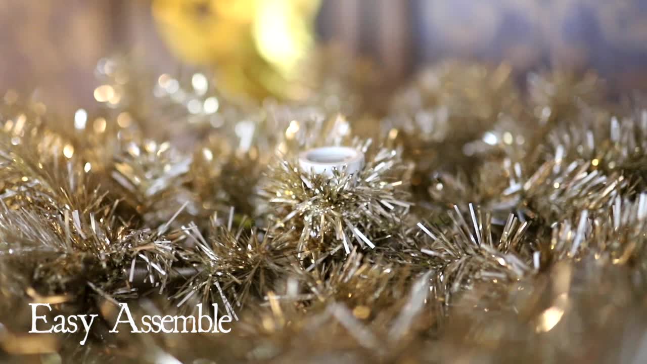 7 Ft. Prelit Rose Gold Tinsel Artificial Christmas Tree - The Home Depot - View #12
