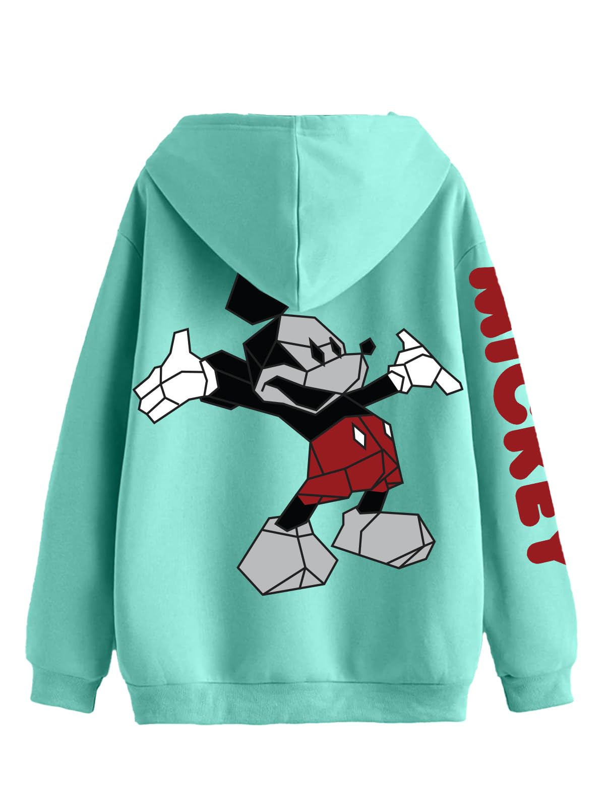 veirdo Cotton Poly Fleece Regular Fit Purple & Green Original Disney's Mickey Mouse Graphic Printed Hoodie for Men-picture-13