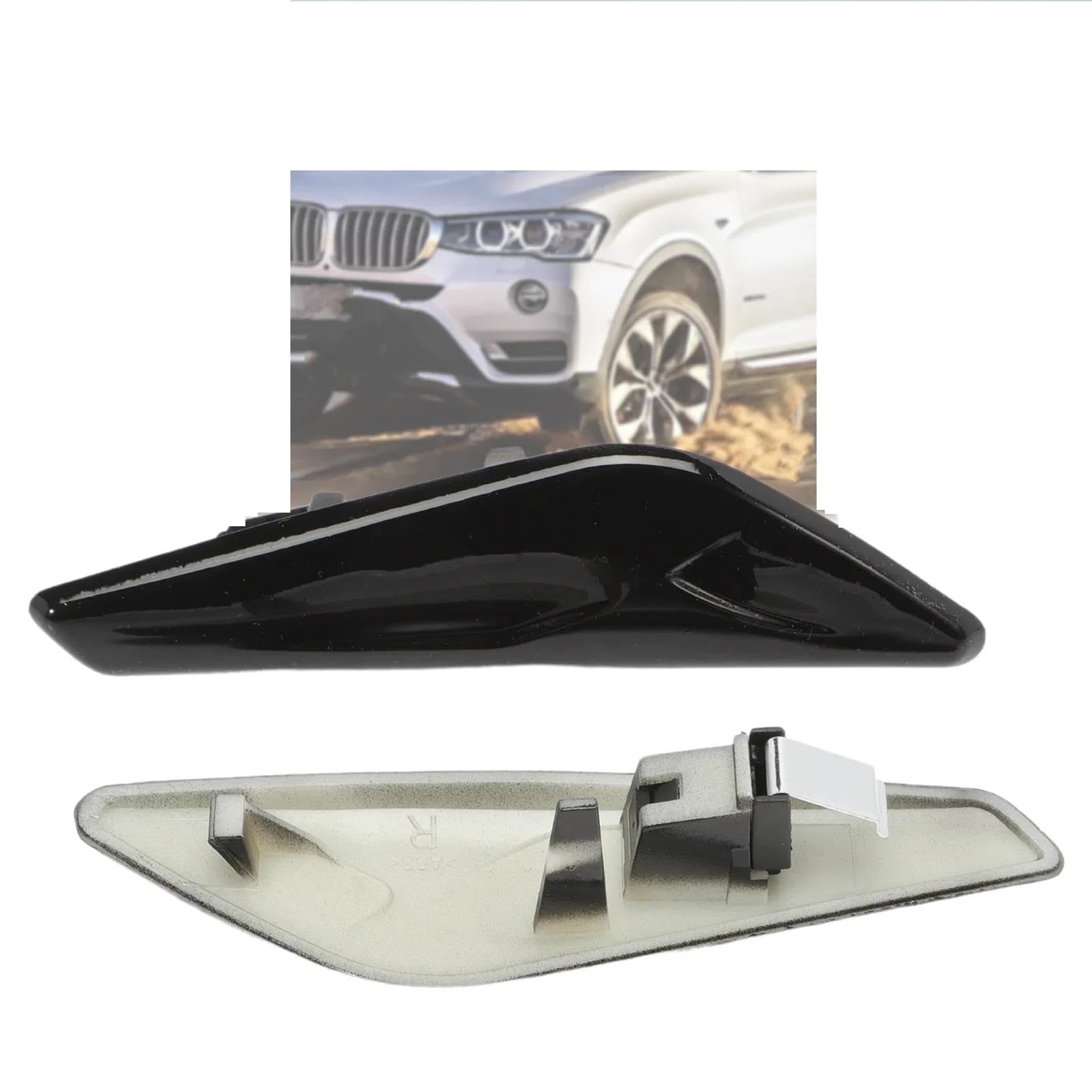 luce segnalazione 2 Pezzi Parafango Anteriore Laterale (1 Paio Cromato Nero) Per BMW X3 X4 F25 F26 51117338569 51117338570 luce segnale dinamica