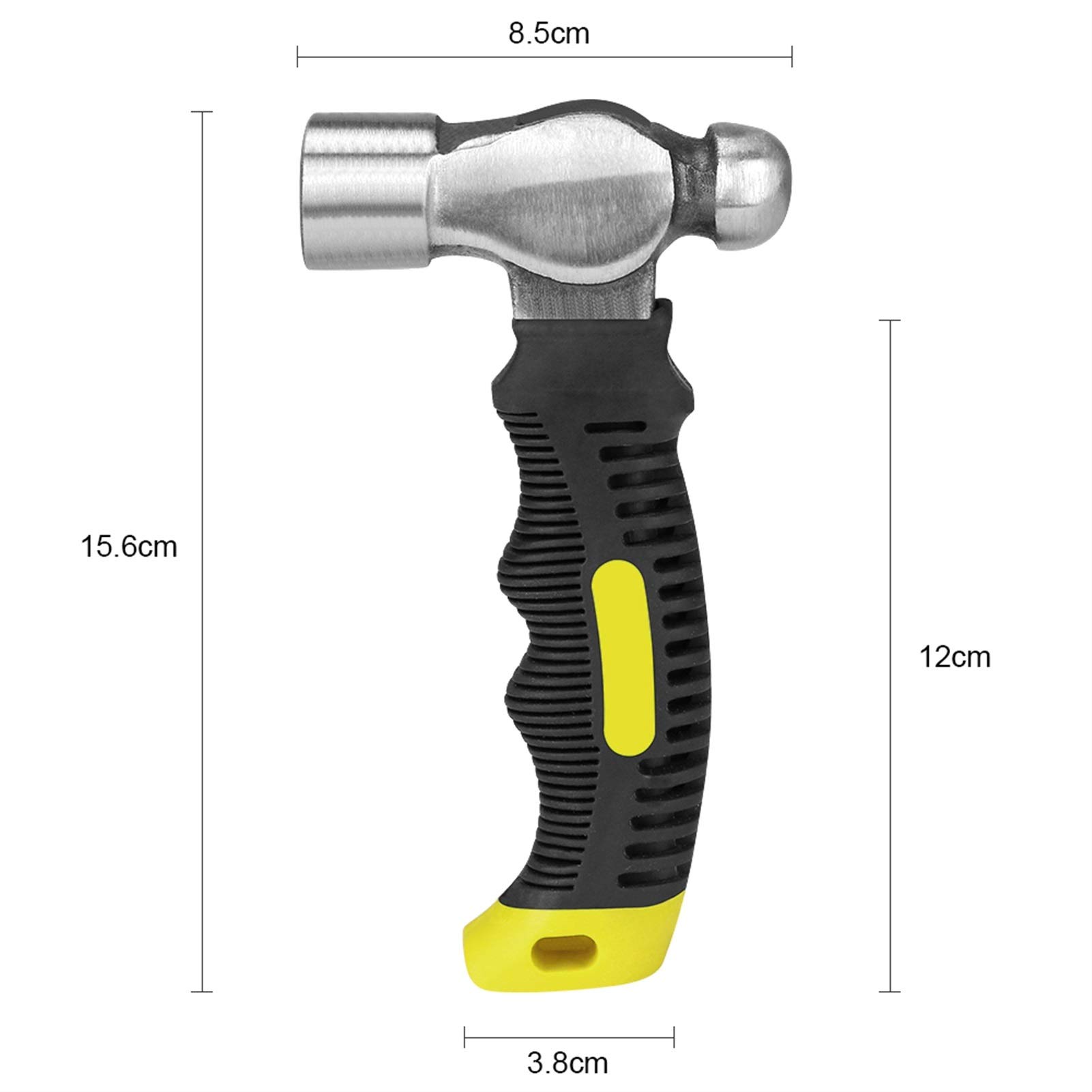 Martillo Martillo pequeño de cabeza redonda Martillo de metal duro Mango de goma antideslizante de doble cara Herramienta manual Herramienta para trabajar la madera Acero con alto contenido de carbon