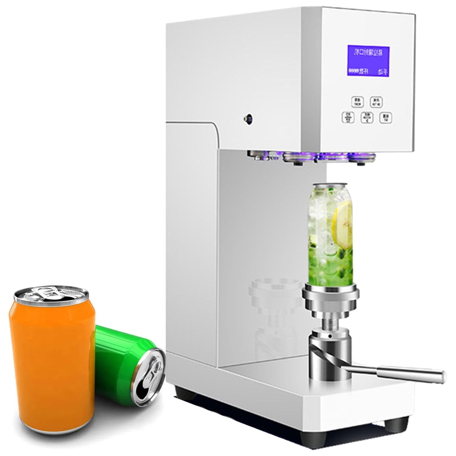 vnmudzeo Semi-Automatic Cup Sealer Machine,Height Adjustable,5.5 cm Caliber Universal Can Seamer,for Aluminum/Plastic Cans,White