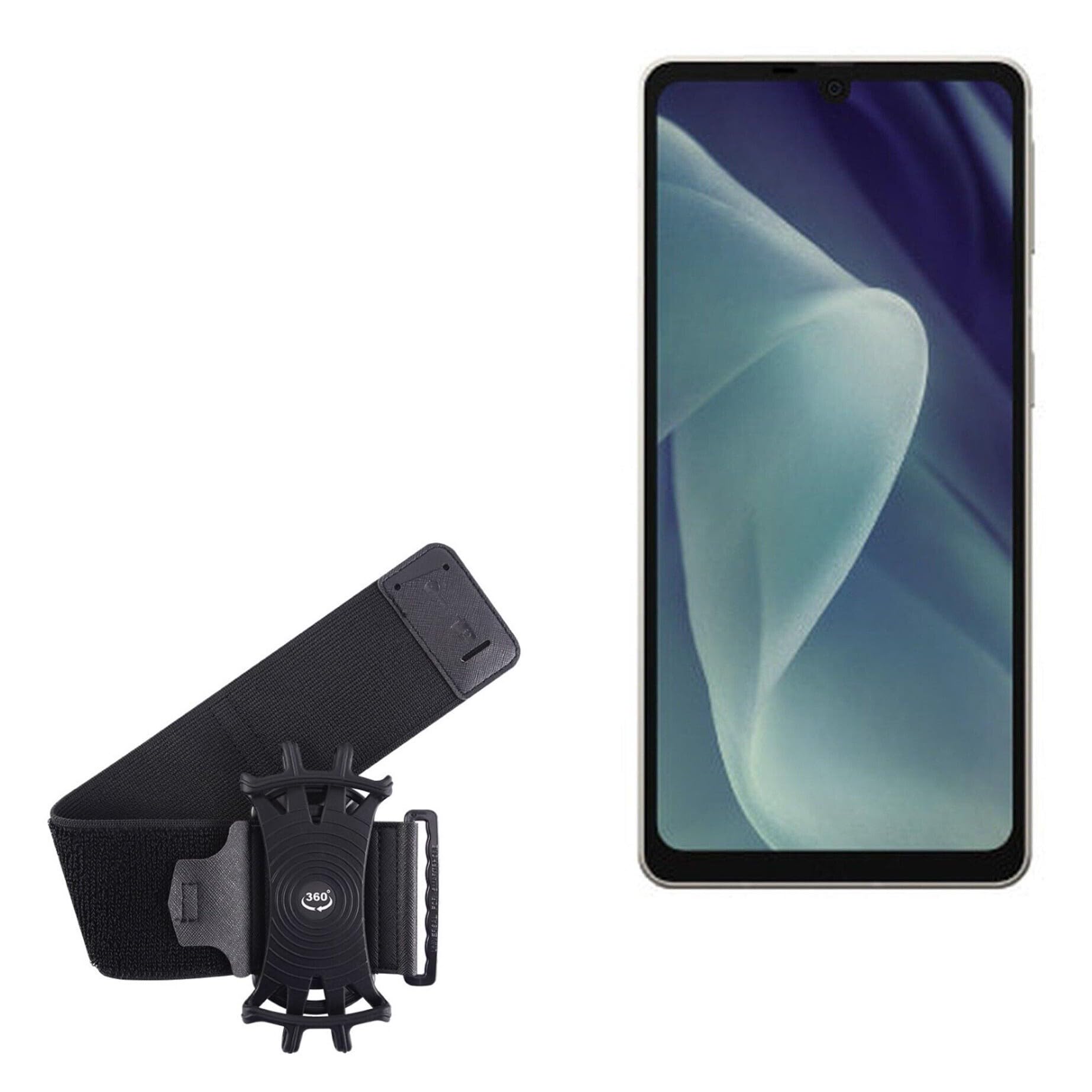 BoxWave Holster Compatible with Sharp Aquos Sense7 Plus - ActiveStretch Sport Armband, Adjustable Armband for Workout and Running - Jet Black