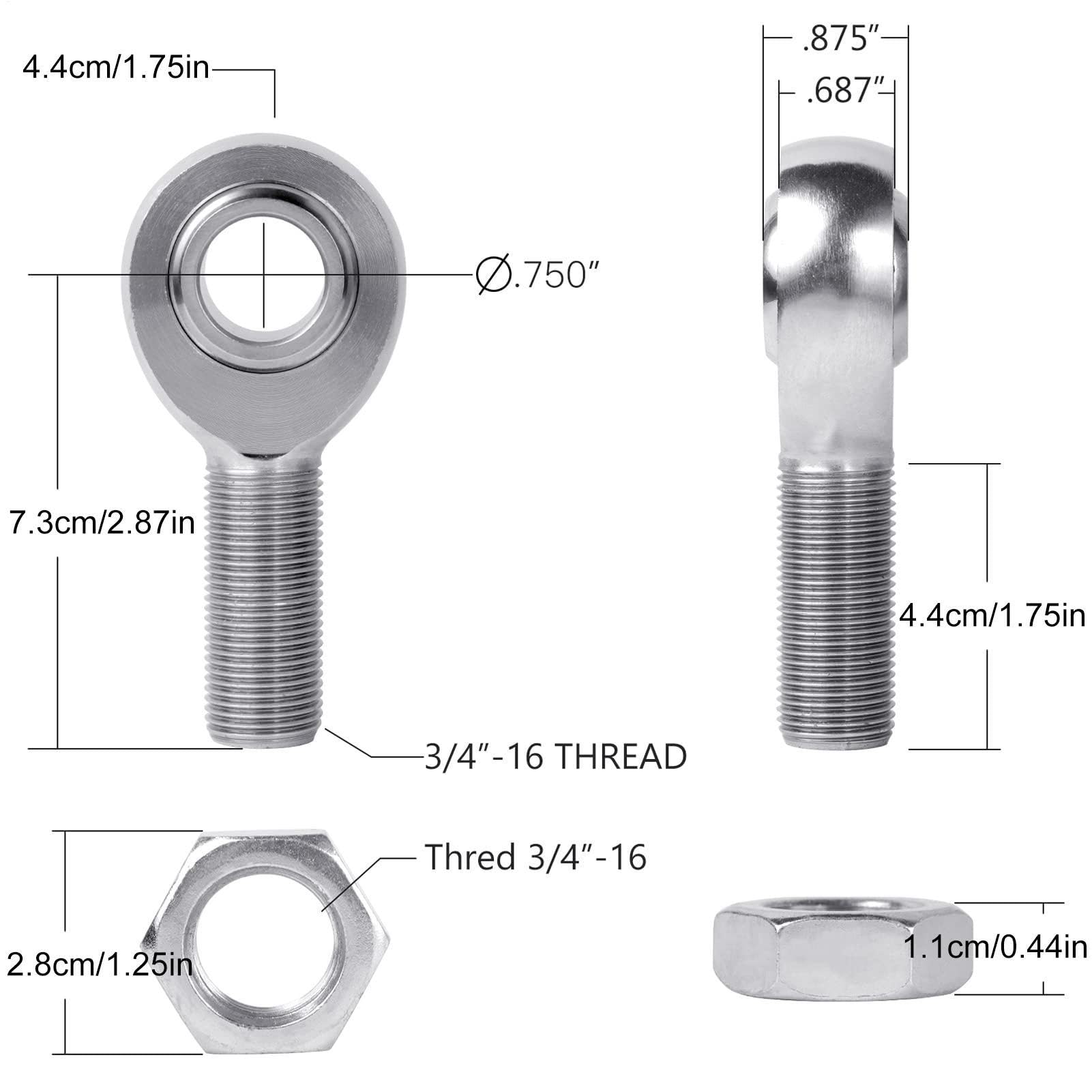 Stangenend-Set | Paar Dichtungen 3/4 Zoll | Linksgewinde und DR